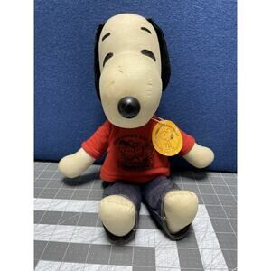 1950s 1968‎ Snoopy Plush Doll 15” Original Clothing Red Shirt Blue Jeans Read